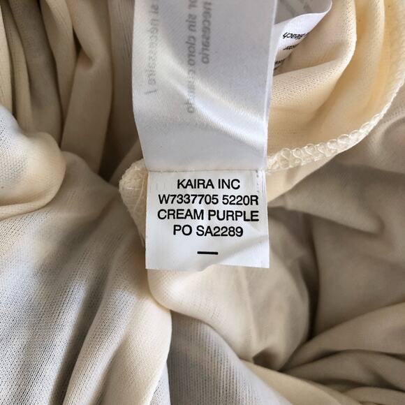 Band Of The Free NWT Lyonnette Paisley Boho Long Sleeve Mini Dress Cream Purple - Picture 11 of 13